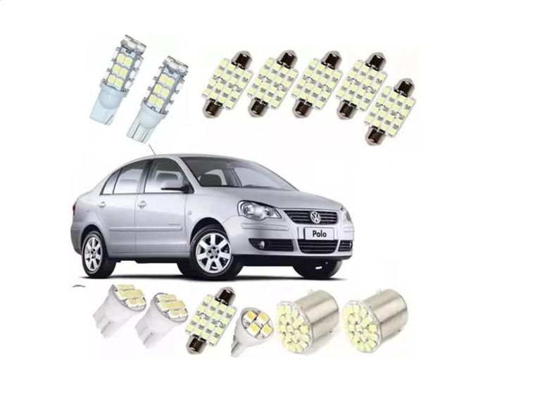 Imagem de Lâmpadas Led Golf Polo Sedan Hatch Pingo Teto Ré 6000K Kit