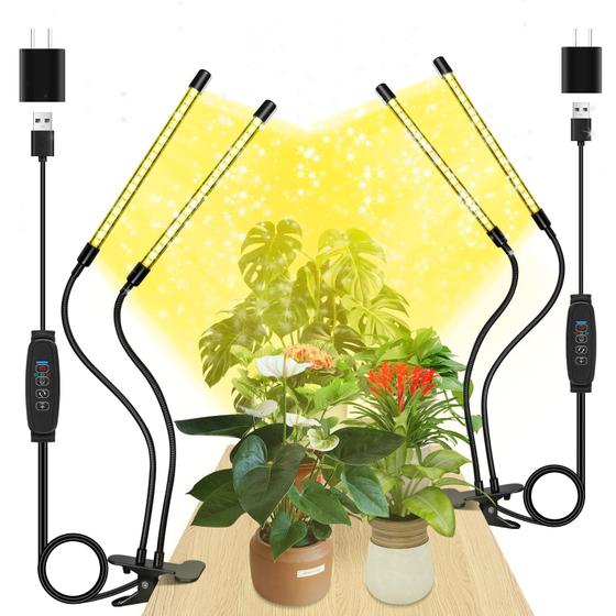 Imagem de Lâmpadas LED Grow Lights, 2 pacotes, de espectro completo, reguláveis em 10 níveis