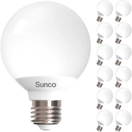 Imagem de Lâmpadas LED Sunco G25 Vanity Globe, pacote com 12 unidades reguláveis