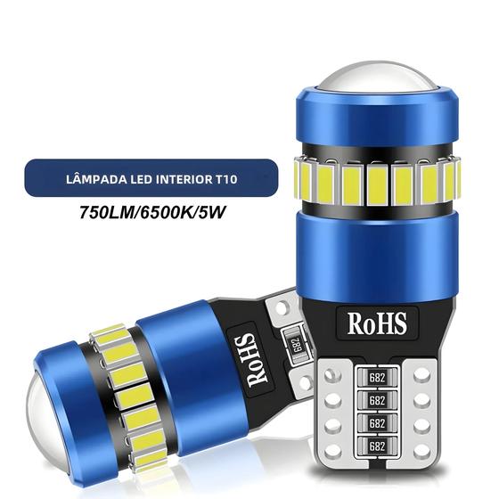 Imagem de Lâmpadas LED T10 W5W Canbus Super Brilhantes 12V - Livre de Erros para Carros