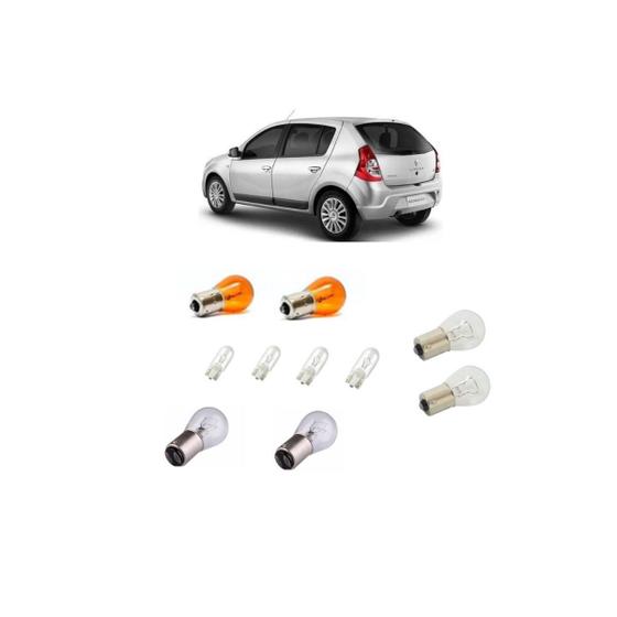 Imagem de Lâmpadas Para Lanterna Traseira / Seta / Ré E Freio + Pingo T10 Renault Sandero 2008 A 2020