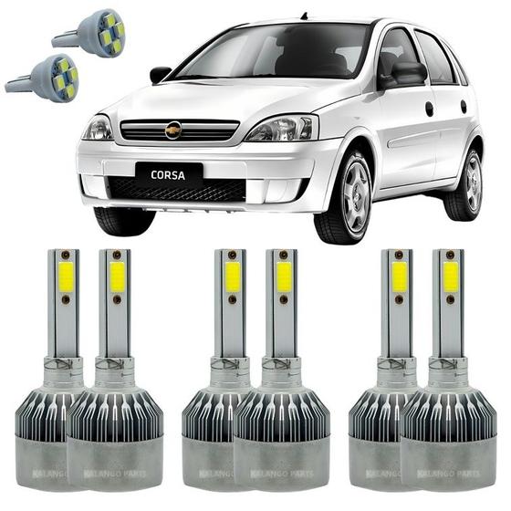 Imagem de Lâmpadas Super Led Corsa 02/12 Foco Duplo Kit Farol E Milha