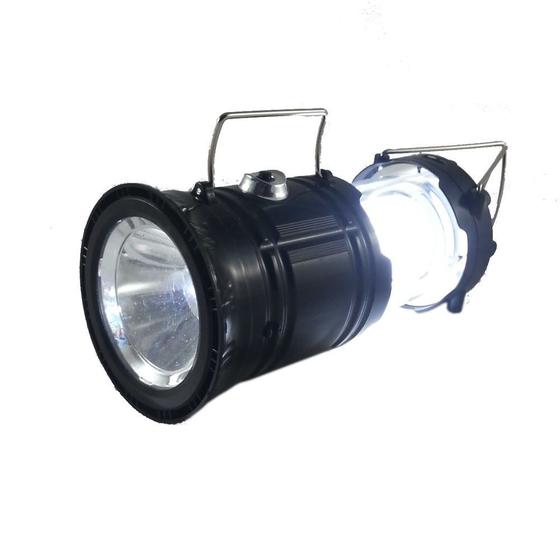 Imagem de Lampião e Lanterna Solar Led USB Recarregável - Preto