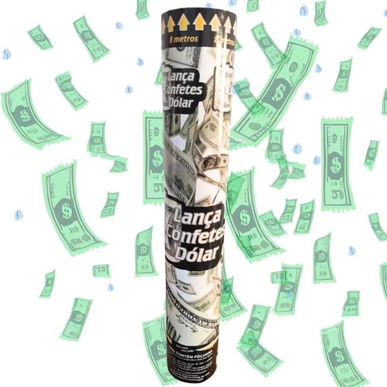 Imagem de Lança Confete 30 cm Prata , Dourada ,Euro , Dólar , Coração  e Colorido