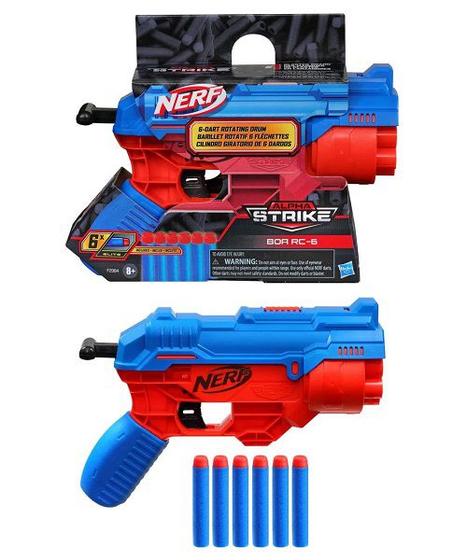 Imagem de Lança Dardos Nerf Alpha Strike BOA RC-6 Com Tambor Giratório Para 6 Dardos - Hasbro - F2985