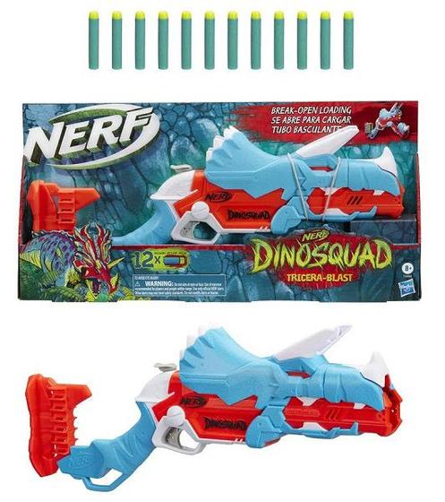 Imagem de Lança Dardos Nerf Dinosquad Tricera-Blast Com 12 Dardos - Hasbro - F0804