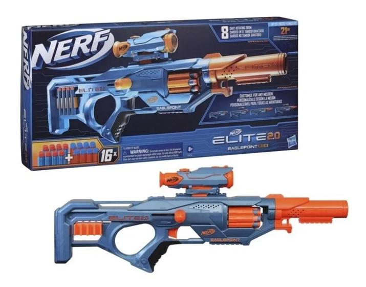 Imagem de Lança Dardos Nerf Hasbro Elite 2.0 Eaglepoint RD-8 com 16 Dardos - Hasbro