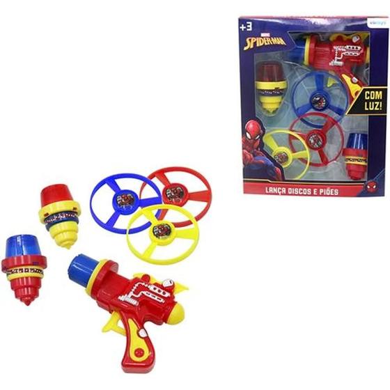 Imagem de Lanca Disco Piao Spiderman 6 Pecas - Etitoys