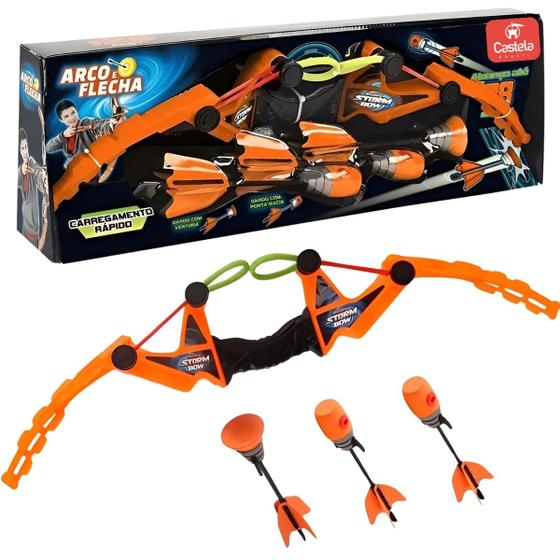 Imagem de Lançador Arco E Flecha Brinquedo Infantil Laranja CBS0114 - Castela