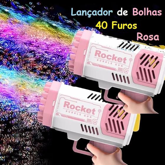 Imagem de Lançador Bolhas de Sabão Luz LED Arminha Bazooka  40 Furos