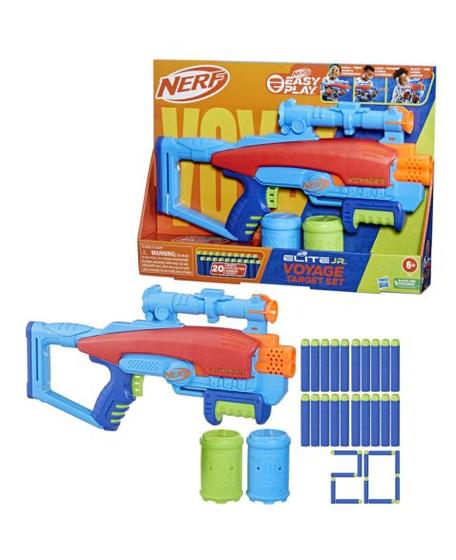 Imagem de Lançador com 20 dardos nerf elite jr voyage target hasbro f6361
