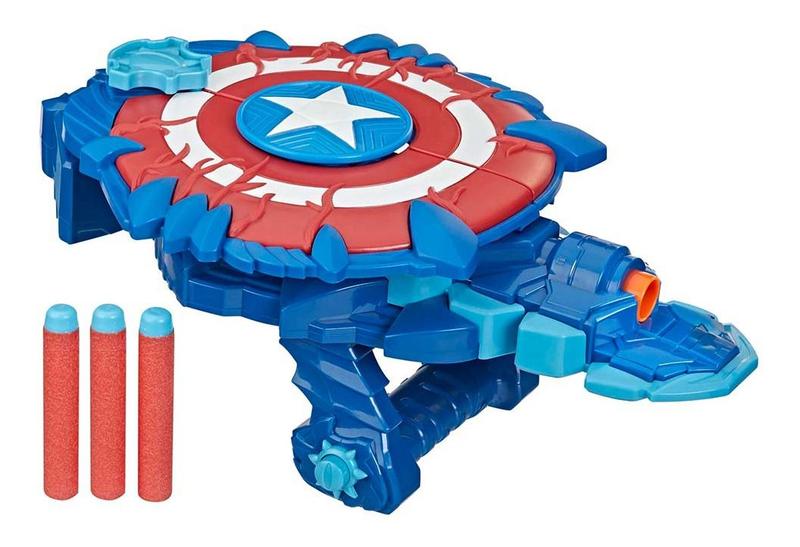 Imagem de Lançador De Dardos Nerf Marvel Mech Strike Capitão América