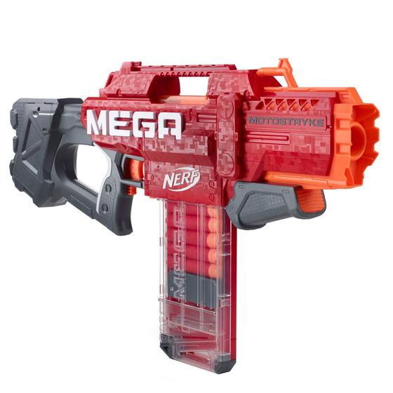 Imagem de Lançador NERF Mega Motostryke Motorizado 10-Dart Blaster - Inclui 10 Mega Dardos Oficiais e Clipe de 10 Dardos - para Crianças, Adolescentes, Adultos