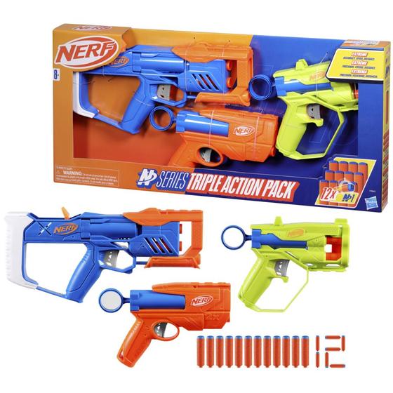 Imagem de Lançador Nerf N Series Kit Triple Action com 12 dardos