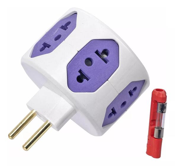 Imagem de LANÇAMENTO: Adaptador 6 tomada com fusivel 20A resistente(substitui o filtro de linha)
