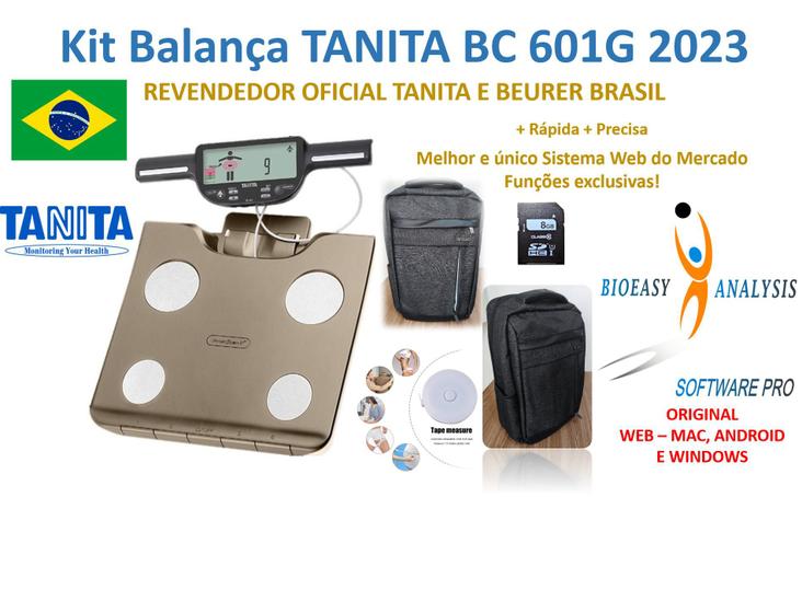 Imagem de LANÇAMENTO - Balança de Bioimpedancia Tanita BC 601G PRO 2024 + Super Bolsa + Software Bioeasy