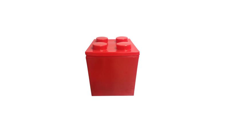 Imagem de Lançamento baú vermelho caixa organizadora cubo lego-baú peça monta monta infantil-guarda volumes kids-moldelo baú com e