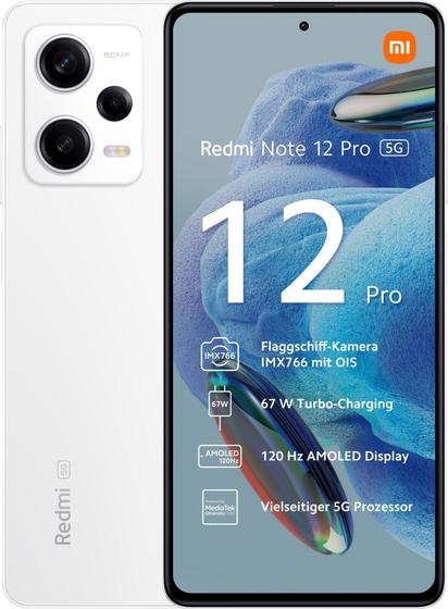 Celular Smartphone Xiaomi Redmi Note 12 Pro 5g 256gb Branco - Dual Chip