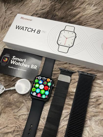 Lançamento SmartWatch W28 Pro 2024 Tela 1.95 polegadas Série 8 + 2 pulseiras Menor preço em Lançamento SmartWatch W28 Pro 2024 Tela 1.95 polegadas Série 8 + 2 pulseiras