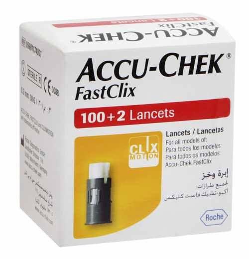 Imagem de Lancetas Accu Chek Fastclix Caixa C/ 102un Controle Glicemia