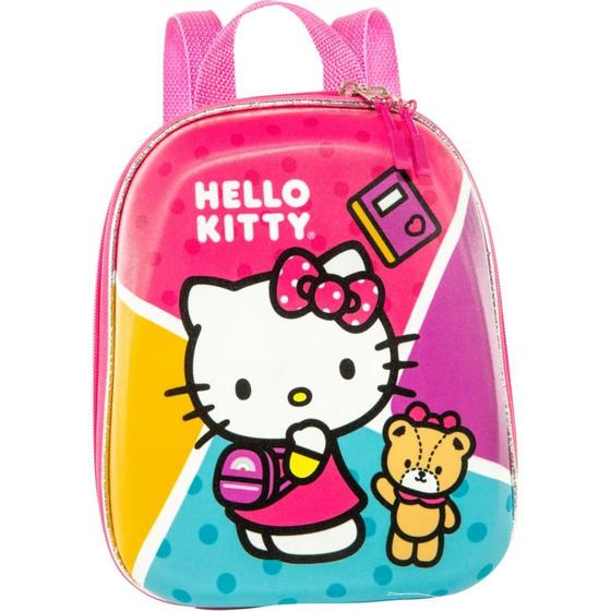 Imagem de Lancheira Costas 3D Hello Kitty Impermeável Infantil Escolar