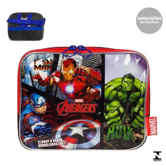 Imagem de Lancheira Escolar Avengers Vingadores Pt/Vm La38483Ag Luxcel