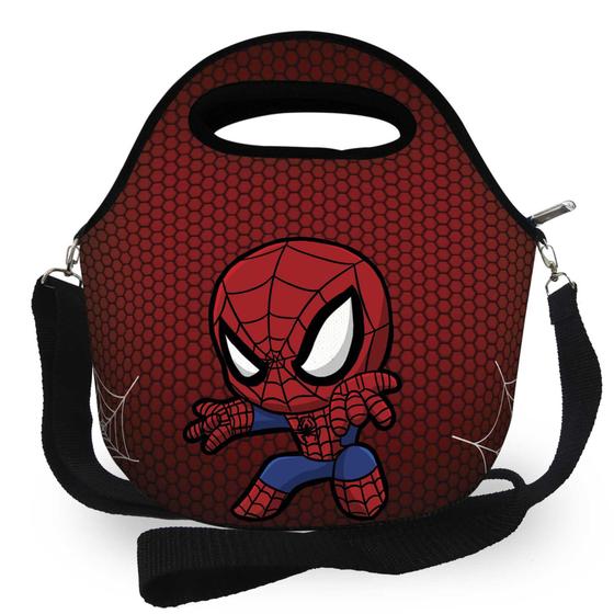 Imagem de Lancheira Escolar Bolsa Térmica em Neoprene Herói Aranha