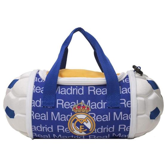 Imagem de Lancheira Escolar Futebol Formato Bola Oficial Real Madrid