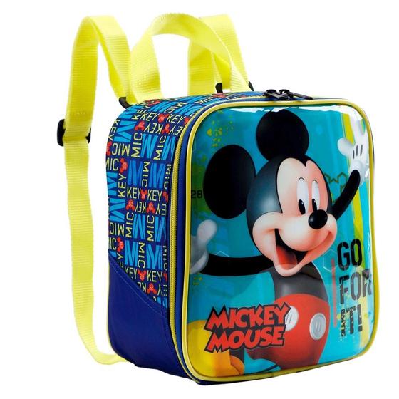 Imagem de Lancheira Escolar Mickey Mouse Porta Alimentos Lanches Com Alças