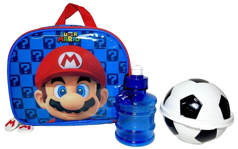 Imagem de Lancheira Escolar Térmica Infantil Personagem Super Mario Bros - Azul - Luxcel