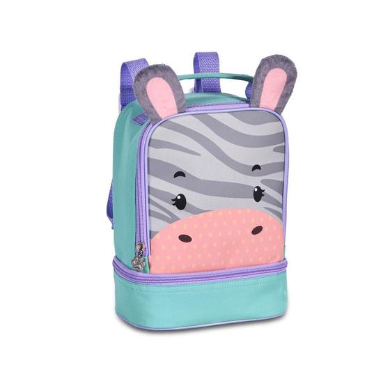 Imagem de Lancheira Infantil Escolar Térmica Bichinhos Zebra Girafa