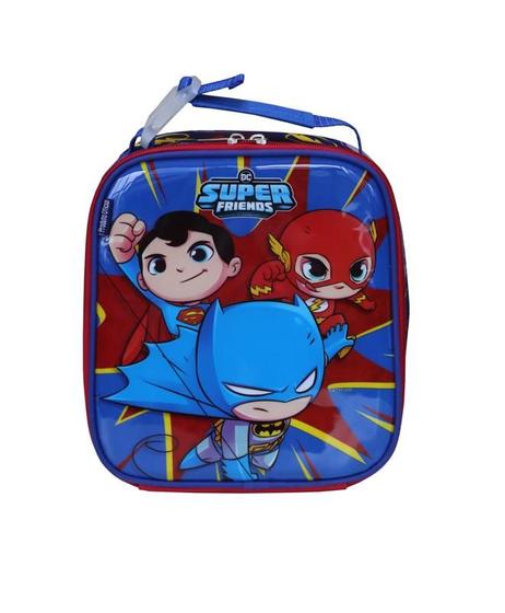 Imagem de Lancheira Infantil Menino Soft DC Super Friends Azul e Vermelha Dermiwil