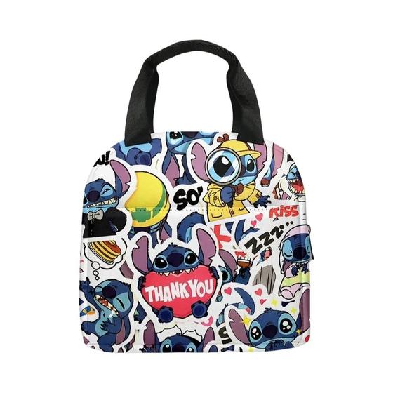 Imagem de Lancheira Isolada Stitch Disney Bolsa Térmica À Prova D'água Bolsa Bento Bolsa Para Armazenamento De
