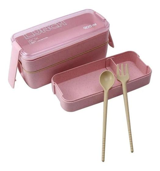 Imagem de Lancheira marmita Japonesa bento 900ml com 3 Compartimentos