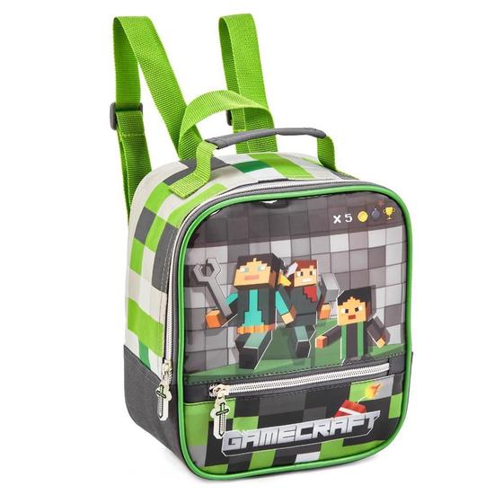 Imagem de Lancheira Termica Escolar Menino Infantil Minecraft Creeper Denlex