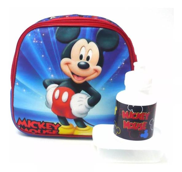 Imagem de Lancheira Térmica Mickey Mouse Azul Meninos C/ Potinhos F4