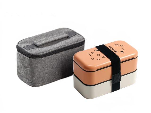 Imagem de Lancheira Térmica Wokex 1L - Dupla Camada com Alça - Cor Laranja
