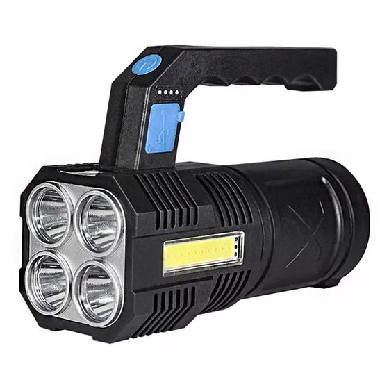 Imagem de Lanterna com Alça Recarregável 4 LEDs e COB Lateral 200 Lumens - Noll 351,0008