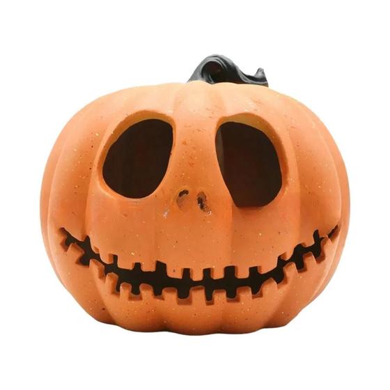 Imagem de Lanterna de Abóbora LED para Halloween - Jack-o'-lantern com Design de Fantasma para Festas