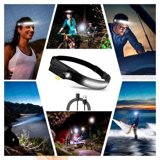 Lanterna De Cabeça Led Usb Recarregável Profissional - RELET Imagem de Lanterna De Cabeça Led Usb Recarregável Profissional