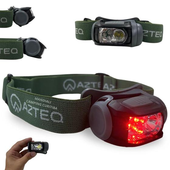 Imagem de Lanterna de Cabeca Mistik Azteq com Luz Vermelha 140 Lumens Iluminacao em Dois Sentidos