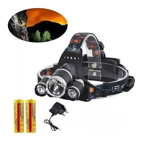 Lanterna De Cabeça Recarregável 3 Led Cree T6 Menor preço em Lanterna De Cabeça Recarregável 3 Led Cree T6