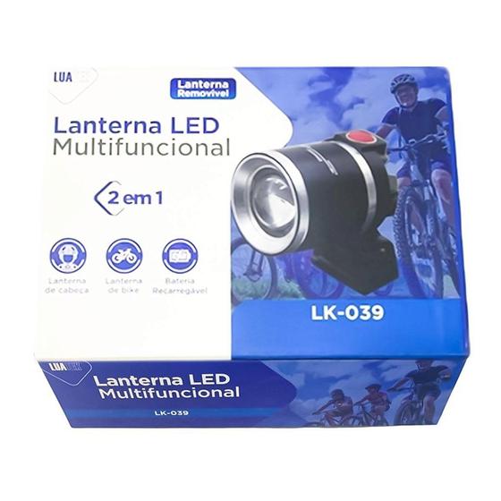 Imagem de Lanterna de Led Multifuncional Cabeça e Bike 2 em 1 LK-039 Lua Tek
