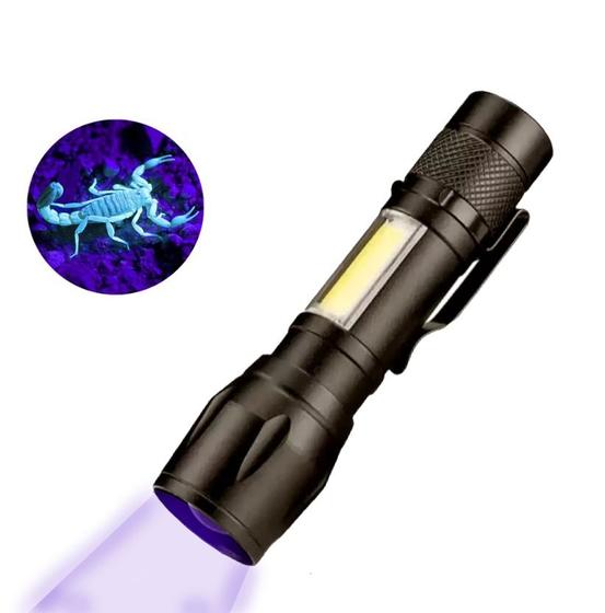 Imagem de Lanterna de LED UV + Led Lampião Alto Brilho Caça Escorpião
