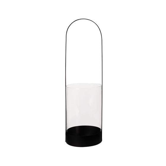 Imagem de Lanterna decorativa em metal e vidro preta mart 53cm