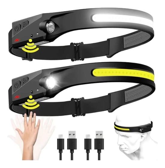 Imagem de Lanterna Farol Fita De Cabeça Led Recarregável Super Forte Resistente Água
