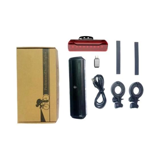 Imagem de Lanterna Frontal para Bicicleta 10000mAh - À Prova D'Água, Recarregável via USB e com Power Bank