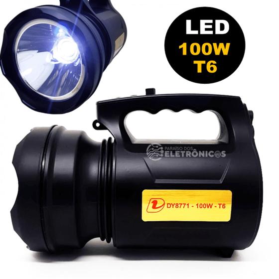 Imagem de Lanterna Holofote 100w Led Cree T6 Ideal Para Emergências  DY8771