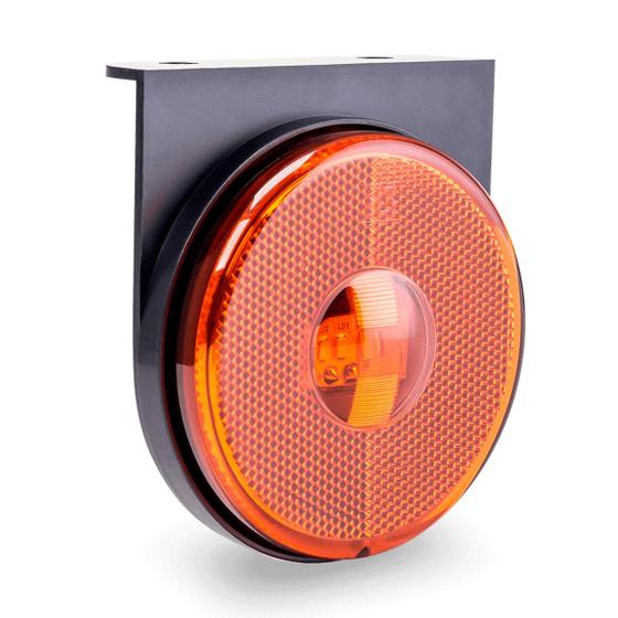 Imagem de Lanterna Lateral Carreta LED Âmbar Laranja 85mm com Suporte com Fio 12V 24V