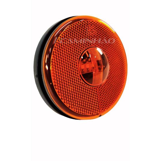 Imagem de Lanterna Lateral Carreta LED Âmbar Laranja 85mm sem Suporte com Fio 12V 24V